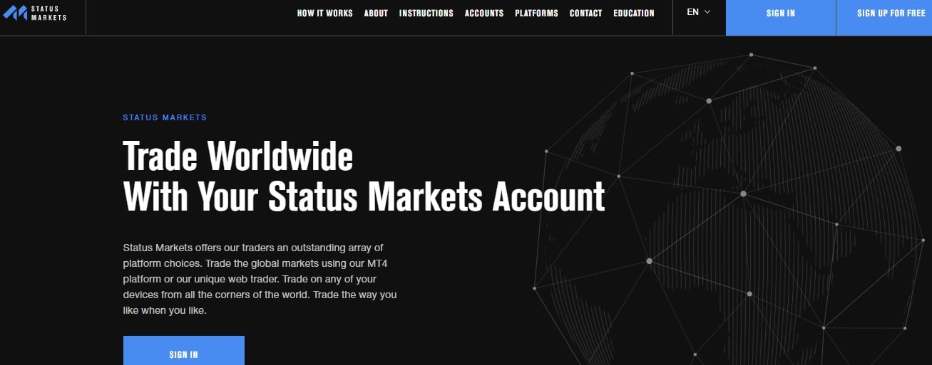 Status Markets website