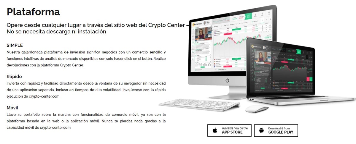 Plataforma de negociación Crypto Center