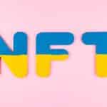 Nft,(non-fungible,Token),In,Ukrainian,Flag,Colors.,Blue-yellow,Nft,Inscription